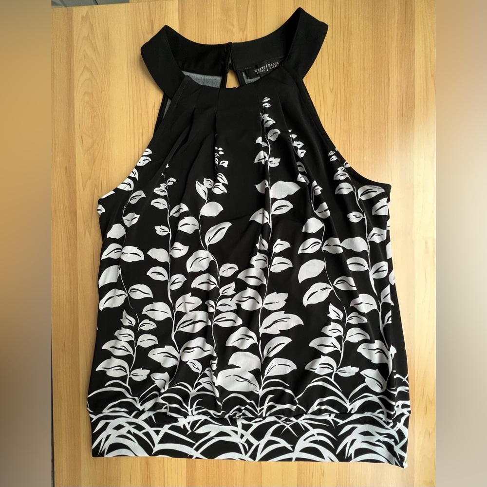 White House Black Market Blouse - white & black color. Size M .